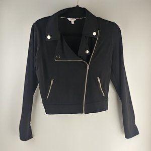 Candie's black cross zipper jacket Size S